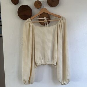 Lulus open-back blouse, M, cream